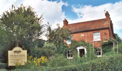 The brick cottage and garden at Mount Vernon, now the Bach Centre in Oxfordshire